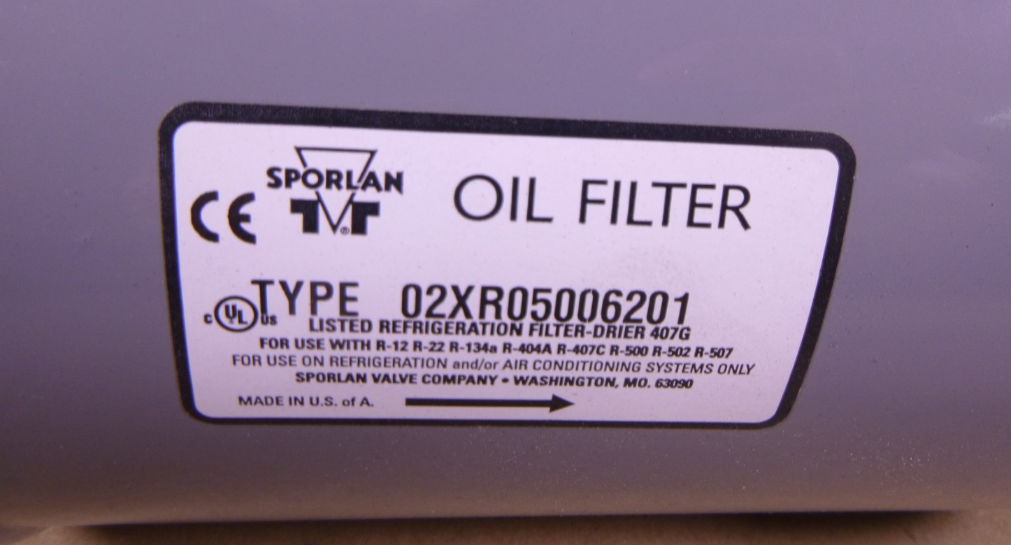 Sporlan 02XR05006201 Inline Oil Filter | Industrial MRO Replacement Parts, Manufacturing Machine Parts &amp; Components, Heavy Equipment Parts Supplier