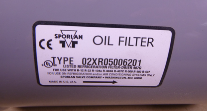 Sporlan 02XR05006201 Inline Oil Filter | Industrial MRO Replacement Parts, Manufacturing Machine Parts &amp; Components, Heavy Equipment Parts Supplier