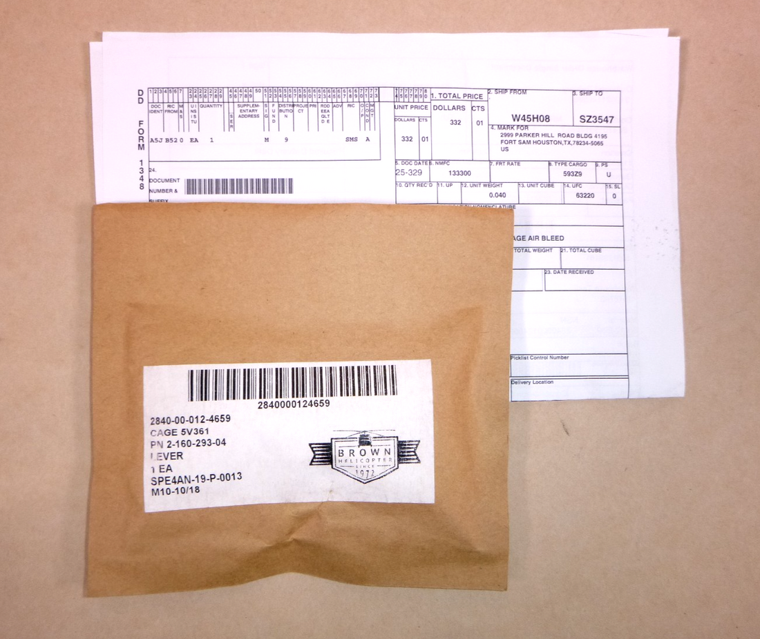 USGI Interstage Air Bleed Lever 2-160-293-04, 2840-00-012-4659