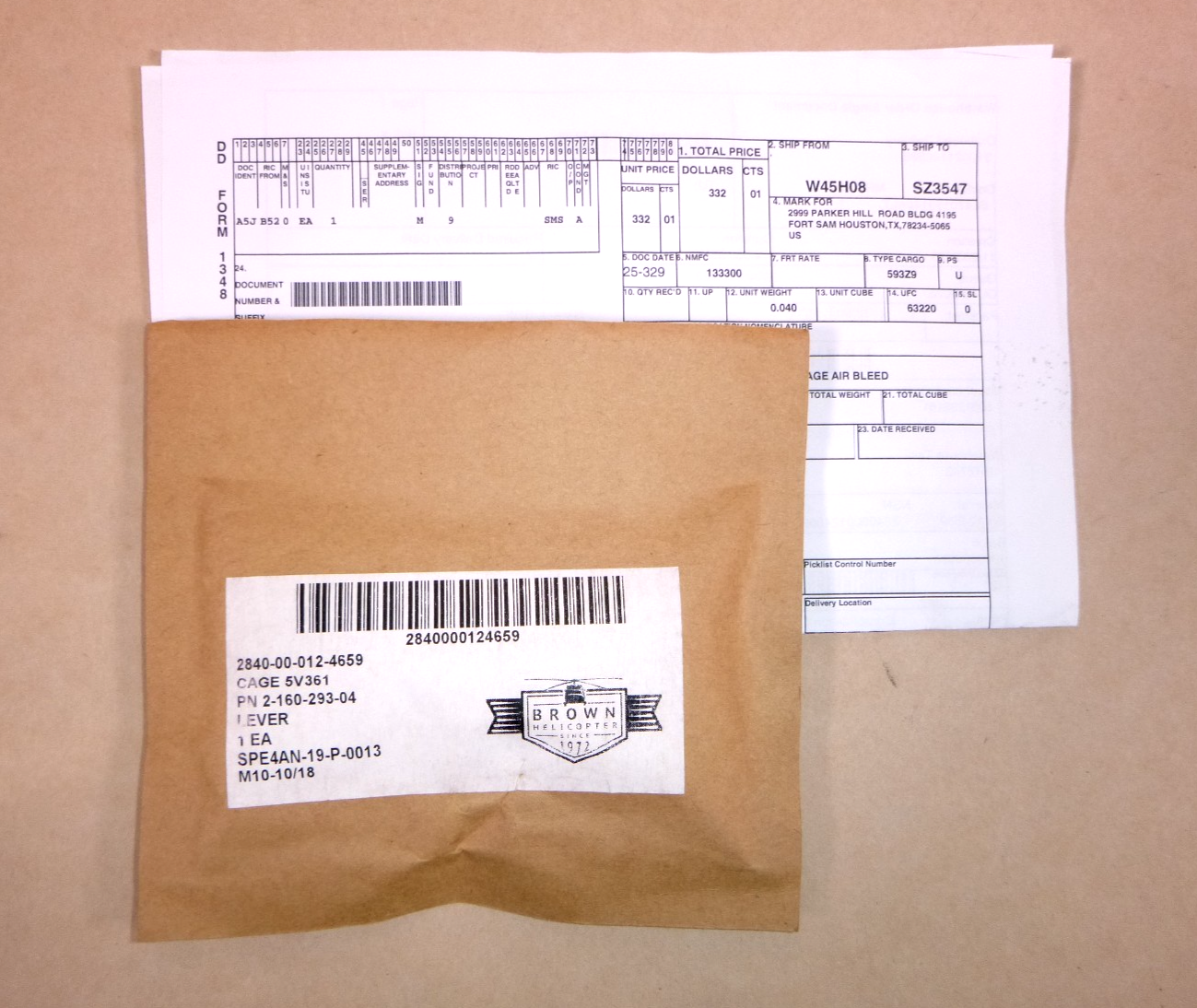 USGI Interstage Air Bleed Lever 2-160-293-04, 2840-00-012-4659