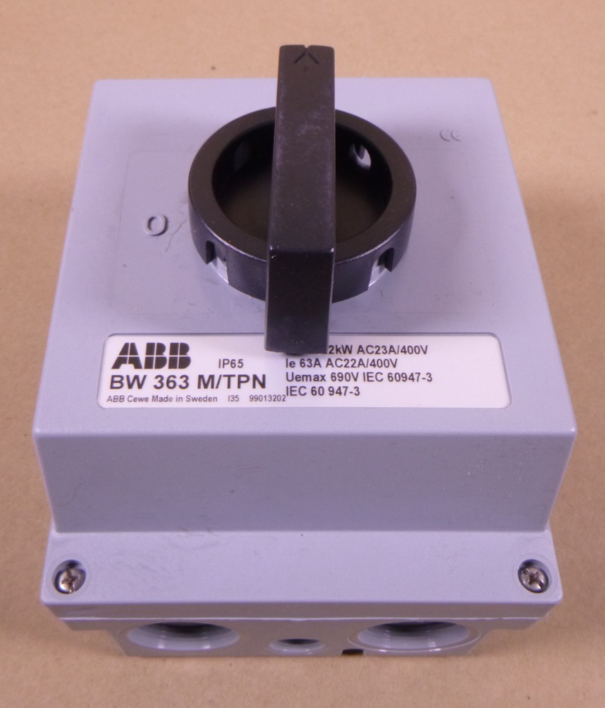 2CMA142001R1000 ABB BW 363 M/TPN Safety Switch 22kW 23A/440VAC 63A 22A/400VAC | Electrical MRO Replacement Parts & Components and Commercial Electrical Supplies Company