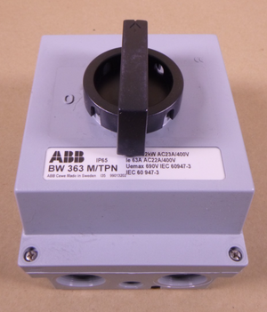2CMA142001R1000 ABB BW 363 M/TPN Safety Switch 22kW 23A/440VAC 63A 22A/400VAC | Electrical MRO Replacement Parts & Components and Commercial Electrical Supplies Company