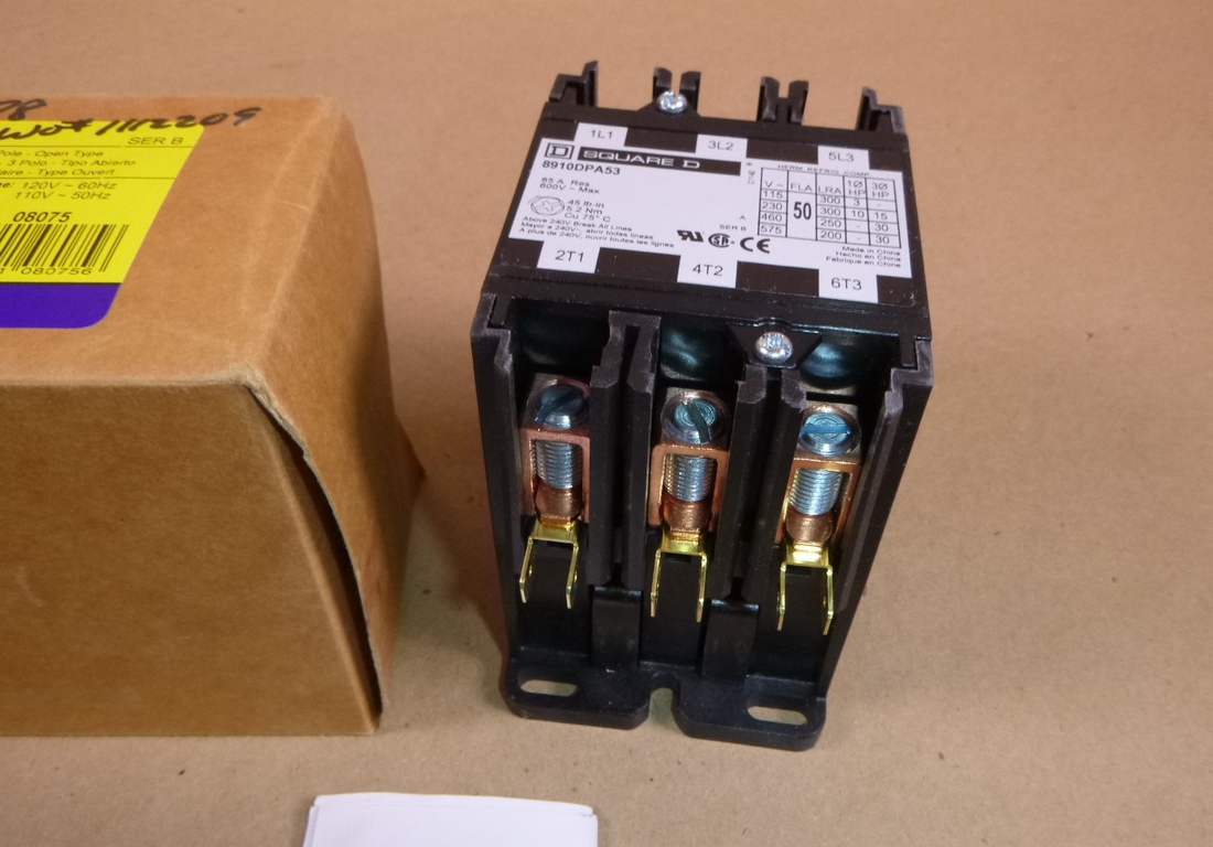 8910DPA53V02 Square D 50 Amp Definite Purpose Contactor 3 Pole 120 Volt Coil | Electrical MRO Replacement Parts &amp; Components and Commercial Electrical Supplies Company
