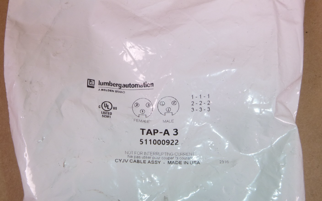 Mini Power Tee Connector: 7/8" male to 7/8" female and 7/8" female, 3-pin(2+PE) | Electrical MRO Replacement Parts &amp; Components and Commercial Electrical Supplies Company