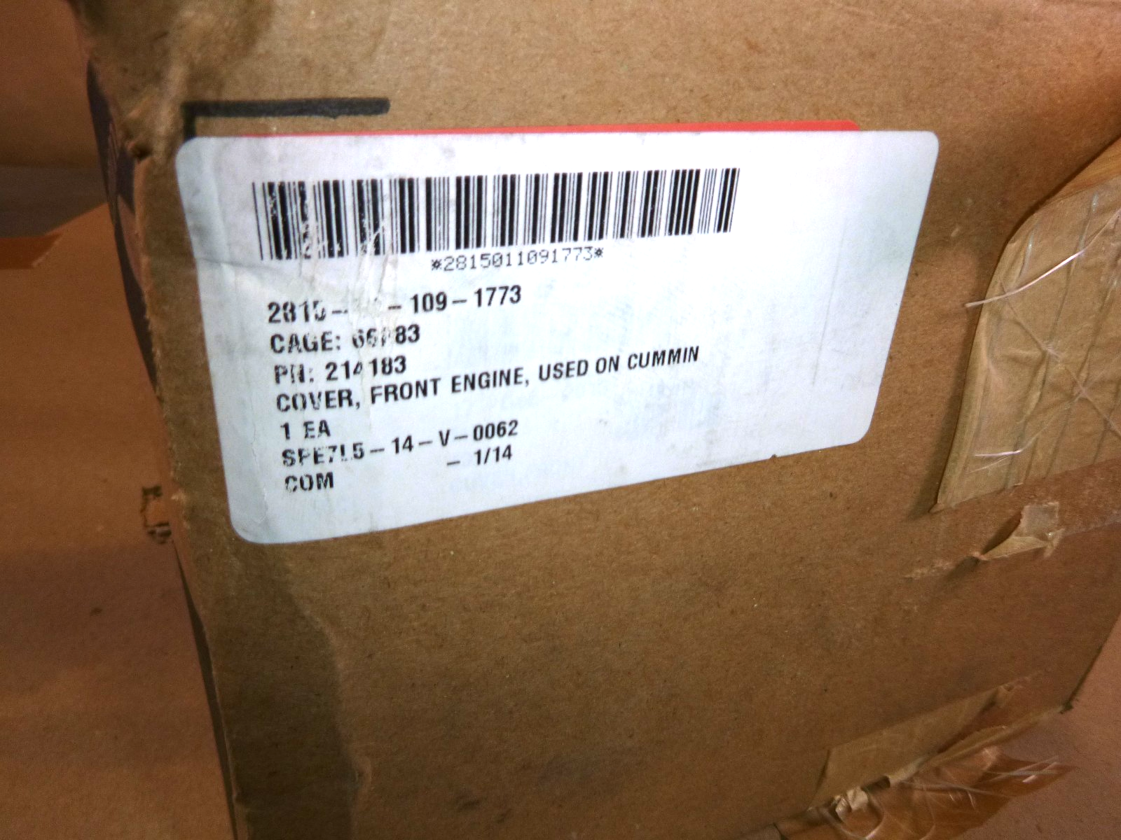 New Genuine OEM Cummins Engine Front Cover 214183, 2815-01-109-1773 Made in USA