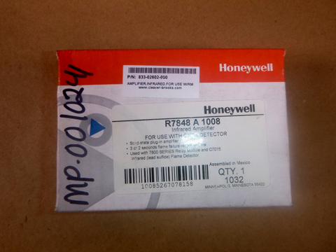 R7848A1008 Honeywell Flame Amplifier, Infrared for 7800 Series & C7015 Detector