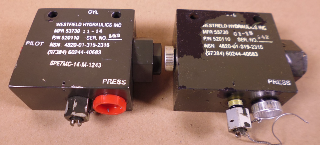 (2x) Hydraulic Valve Assembly Westfield Hydraulics 520110 MHU , 4820-01-319-2316 *UNTESTED* | Industrial MRO Replacement Parts, Manufacturing Machine Parts &amp; Components, Heavy Equipment Parts Supplier