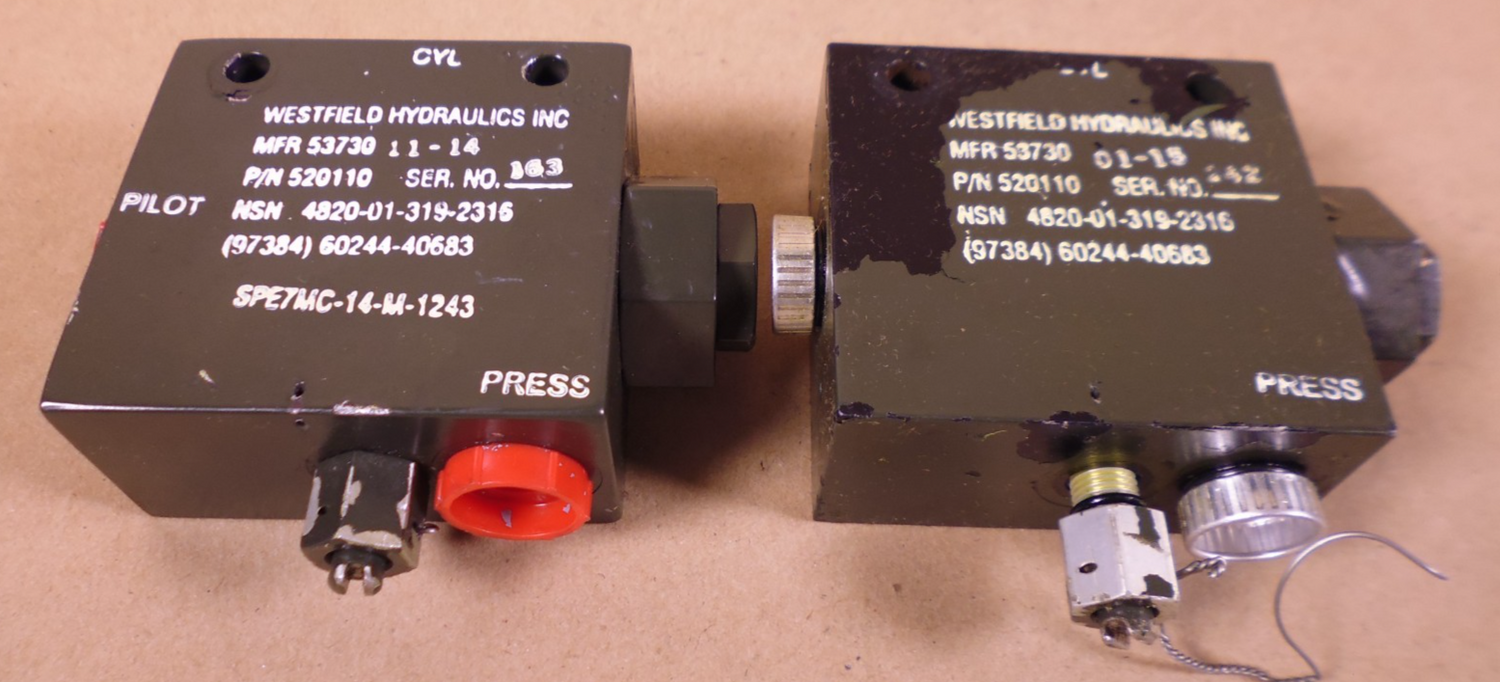 (2x) Hydraulic Valve Assembly Westfield Hydraulics 520110 MHU , 4820-01-319-2316 *UNTESTED* | Industrial MRO Replacement Parts, Manufacturing Machine Parts &amp; Components, Heavy Equipment Parts Supplier