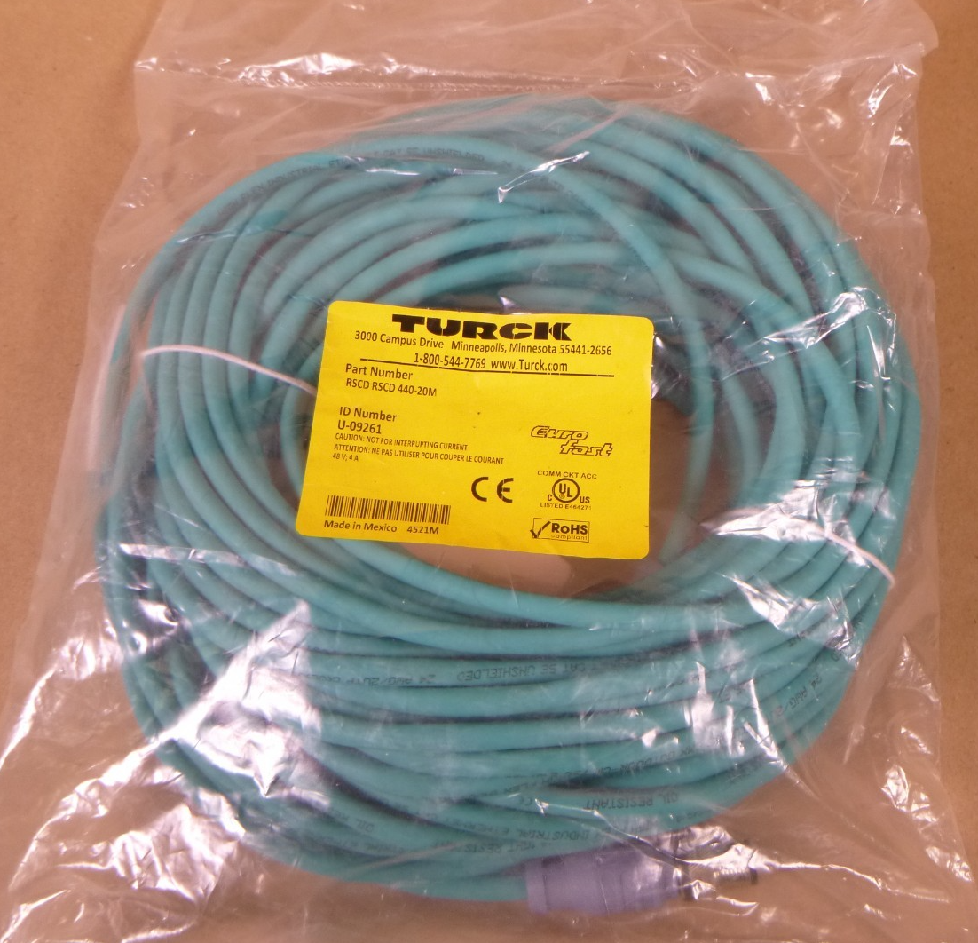 RSCD RSCD 440-20M Industrial Ethernet Extension Cable 20M 4-Pin 48V 4A, U-09261 | Electrical MRO Replacement Parts &amp; Components and Commercial Electrical Supplies Company