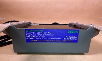 Guest 20A 2-Bank Waterproof On-Board Battery Charger 12/24 Volt 2620A *FUSES REQUIRED* | Replacement Truck Parts, Trailer Accessories, Automobile Supplies, Car Parts &amp; Accessories