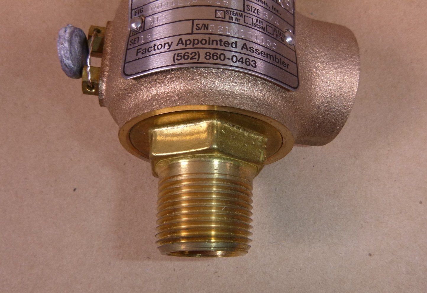 Relief Valve ASME Section VIII Steam, Bronze Trim 3/4" MNPT To 1" FMPT 15 Psi | Industrial MRO Replacement Parts, Manufacturing Machine Parts &amp; Components, Heavy Equipment Parts Supplier