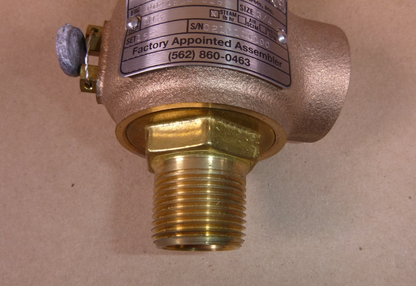 Relief Valve ASME Section VIII Steam, Bronze Trim 3/4" MNPT To 1" FMPT 15 Psi | Industrial MRO Replacement Parts, Manufacturing Machine Parts &amp; Components, Heavy Equipment Parts Supplier