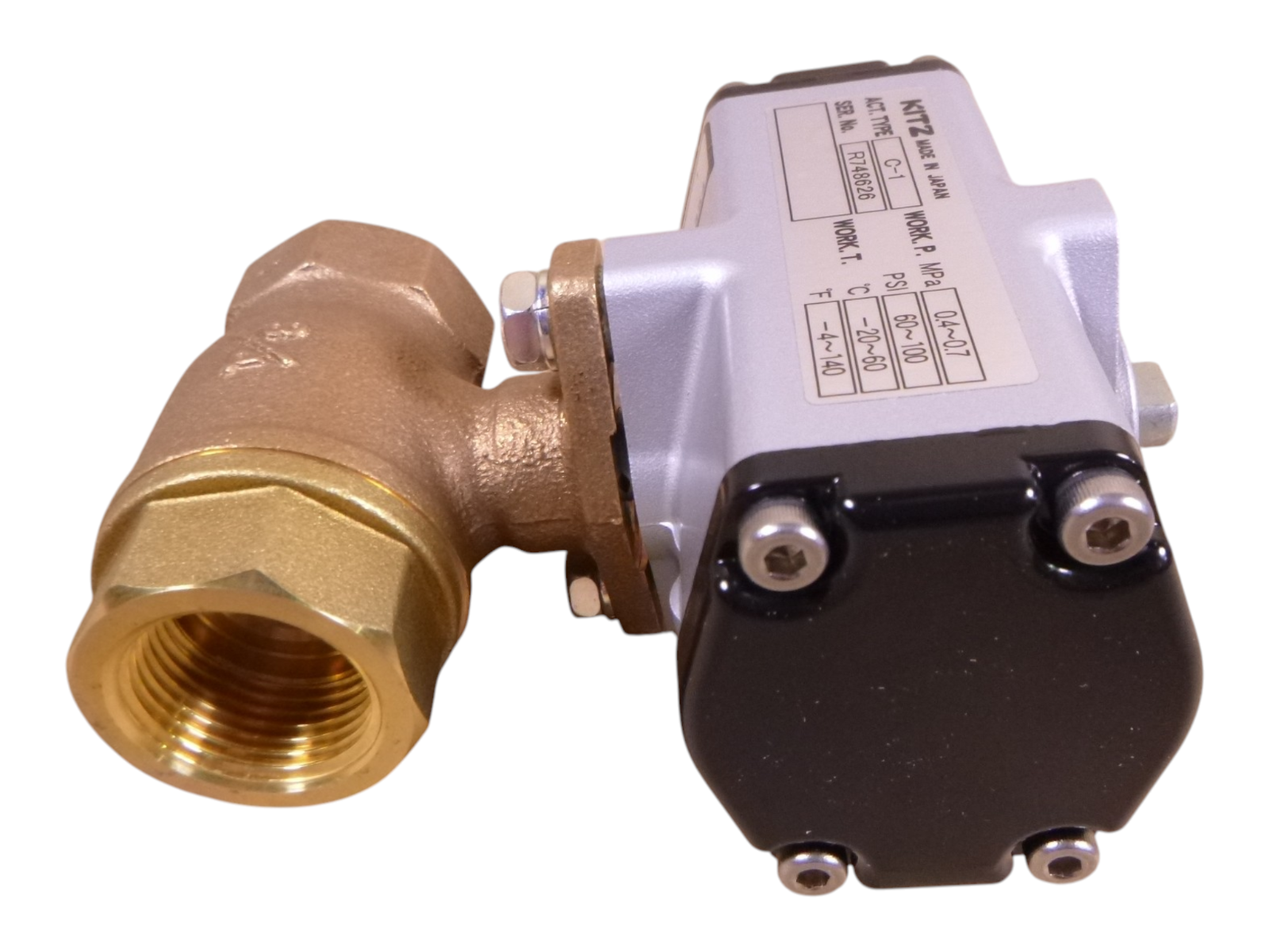 Kitz C-TE C-1 Pneumatic Actuator 3/4" 2-Way Ball Valve 60-100PSI 0.4-0.7MPa