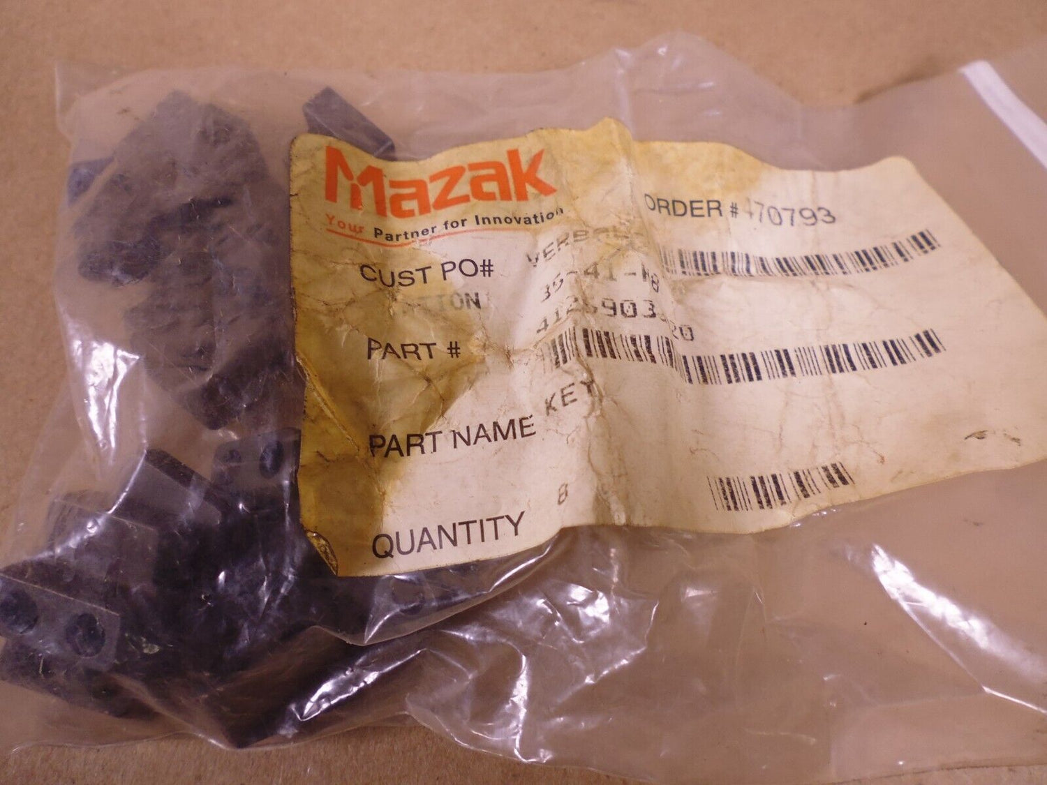 (Lot of 16) Mazak 41259033720 Key | Industrial MRO Replacement Parts, Manufacturing Machine Parts &amp; Components, Heavy Equipment Parts Supplier