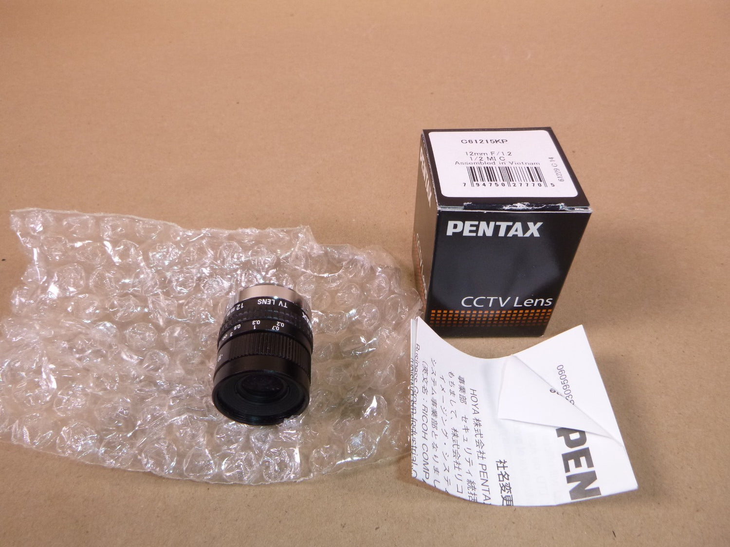 C61215KP Pentax CCTV Lens 12mm F/1.2, 1/2 MI C | Electrical MRO Replacement Parts &amp; Components and Commercial Electrical Supplies Company