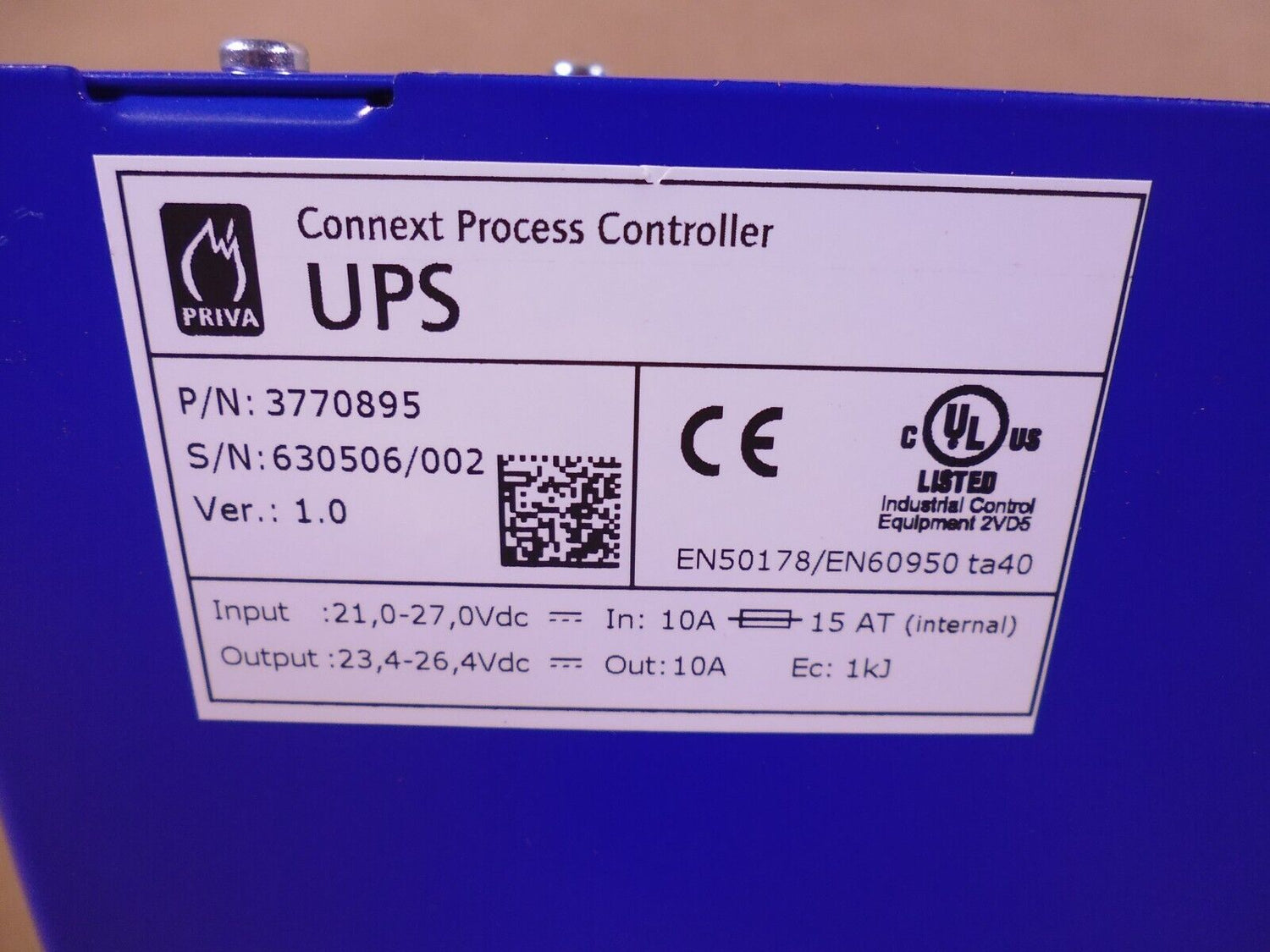 Priva 3770895 UPS Connext Process Controller , Ver. : 1.0 | Electrical MRO Replacement Parts &amp; Components and Commercial Electrical Supplies Company