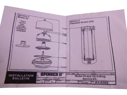Spinner II Model 25 And CS O-Ring Gasket Service Kit , T.F. Hudgins