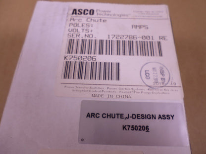 ASCO K750206 ARCING Chute J ASSEMBLY For Automatic Transfer switch model 7ATB | Electrical MRO Replacement Parts &amp; Components and Commercial Electrical Supplies Company
