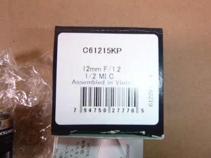 C61215KP Pentax CCTV Lens 12mm F/1.2, 1/2 MI C | Electrical MRO Replacement Parts &amp; Components and Commercial Electrical Supplies Company