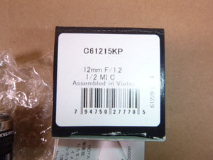 C61215KP Pentax CCTV Lens 12mm F/1.2, 1/2 MI C | Electrical MRO Replacement Parts & Components and Commercial Electrical Supplies Company