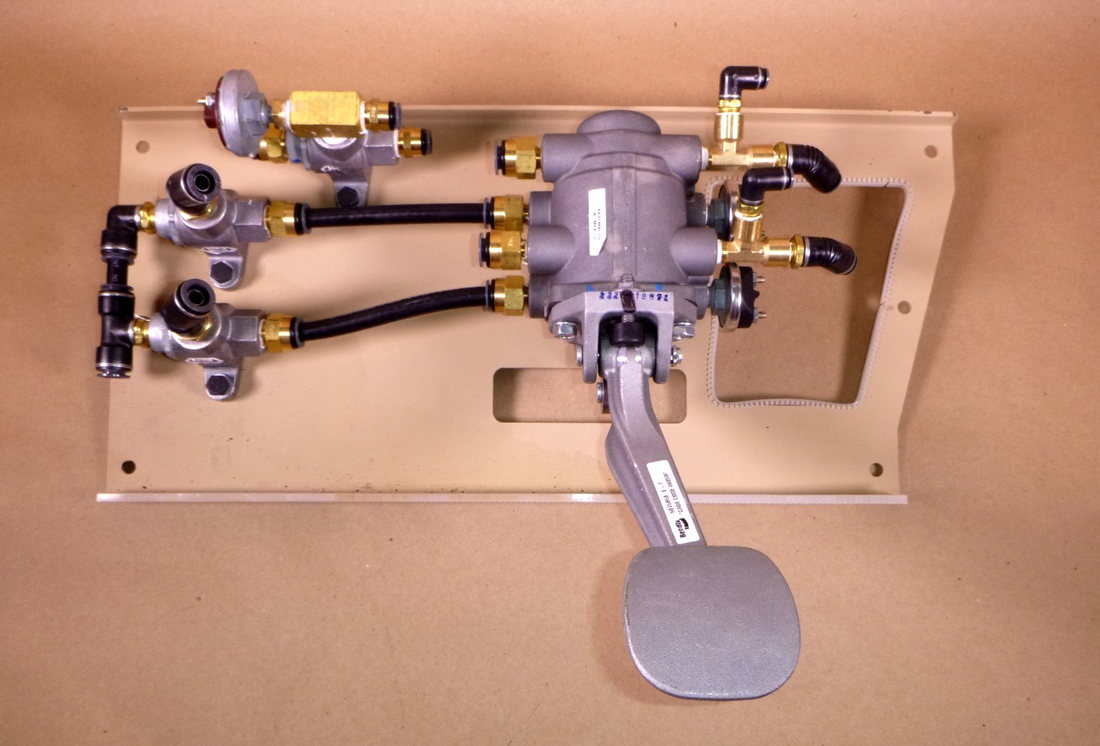 USGI FMTV E-7 Pneumatic Brake Valve W/ Floor Panel, Fittings &amp; Pressure Switches | Genuine FMTV Replacement Parts, LMTV Parts For Sale and Military Surplus Medium Tactical Vehicle Parts &amp; Components