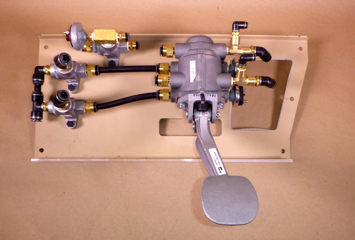 USGI FMTV E-7 Pneumatic Brake Valve W/ Floor Panel, Fittings &amp; Pressure Switches | Genuine FMTV Replacement Parts, LMTV Parts For Sale and Military Surplus Medium Tactical Vehicle Parts &amp; Components