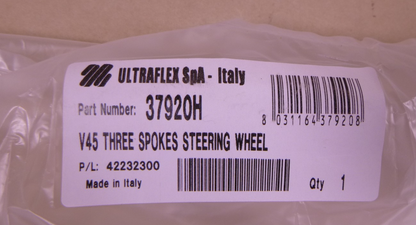 Ultraflex SpA-Italy V45 Three Spoke Boat Marine Black Steering Wheel P/N: 37920H | Replacement Truck Parts, Trailer Accessories, Automobile Supplies, Car Parts &amp; Accessories