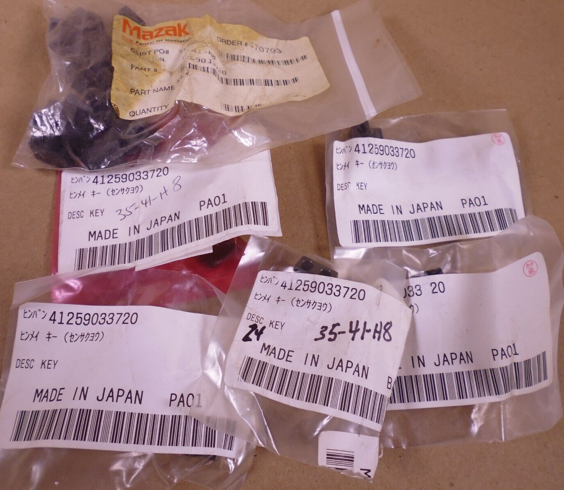 (Lot of 16) Mazak 41259033720 Key | Industrial MRO Replacement Parts, Manufacturing Machine Parts &amp; Components, Heavy Equipment Parts Supplier