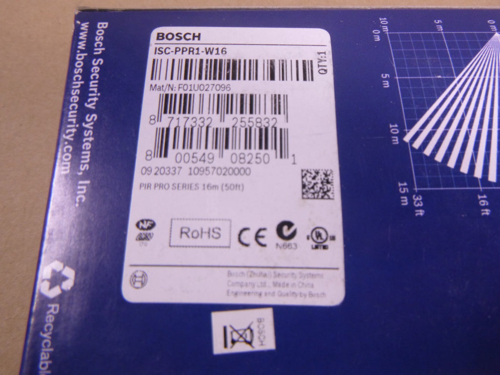 Bosch ISC-PPR1-W16 Professional Series PIR Motion Detector , 16 Meter (50ft) | Electrical MRO Replacement Parts & Components and Commercial Electrical Supplies Company