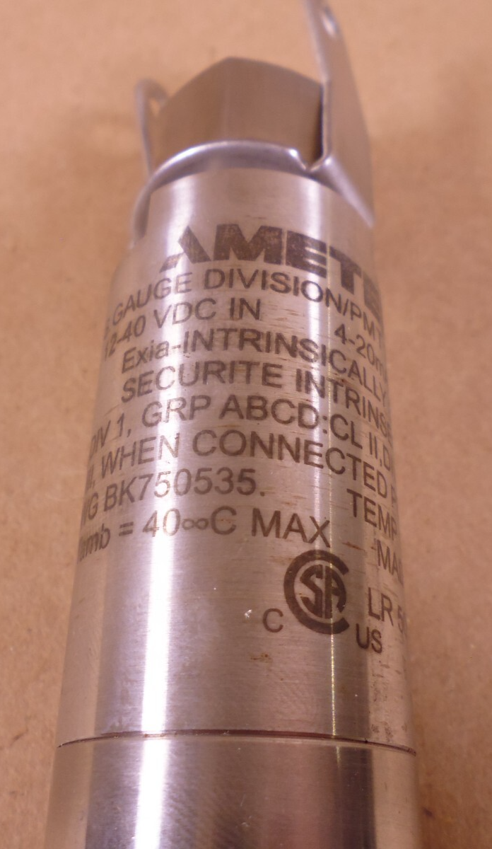 Ametek Model 575 Submersible Transducer, 6 PSI, 12-40VDC IN, 4-20mADC OUT | Electrical MRO Replacement Parts &amp; Components and Commercial Electrical Supplies Company