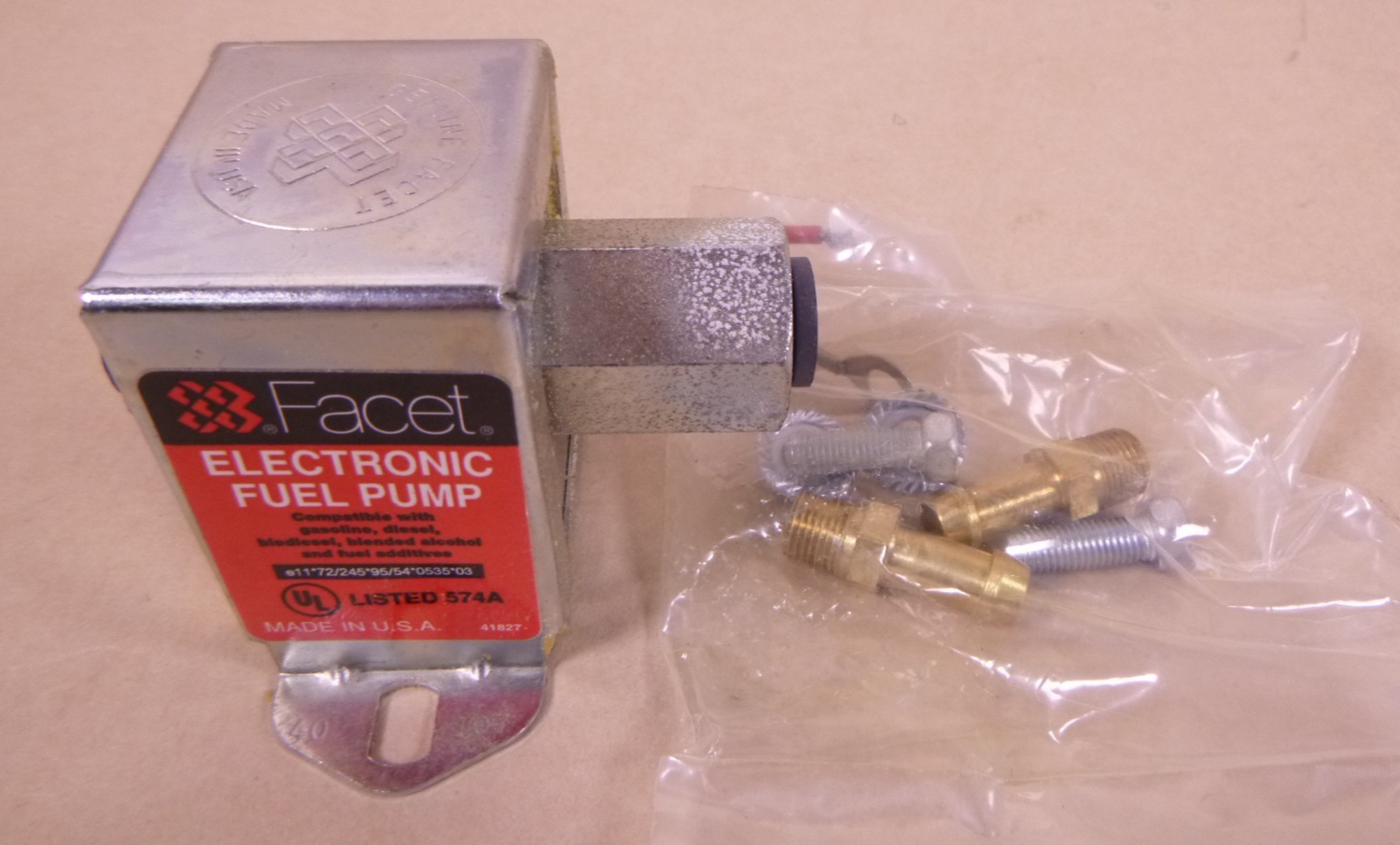 Genuine Facet 40107 Cube Electric Fuel Pump 12V , 610-1049 w/ Hardware OEM | Replacement Truck Parts, Trailer Accessories, Automobile Supplies, Car Parts &amp; Accessories