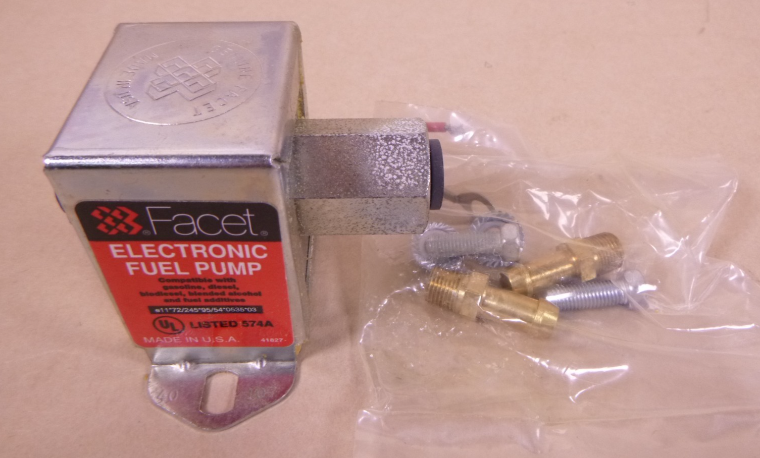 Genuine Facet 40107 Cube Electric Fuel Pump 12V , 610-1049 w/ Hardware OEM | Replacement Truck Parts, Trailer Accessories, Automobile Supplies, Car Parts &amp; Accessories