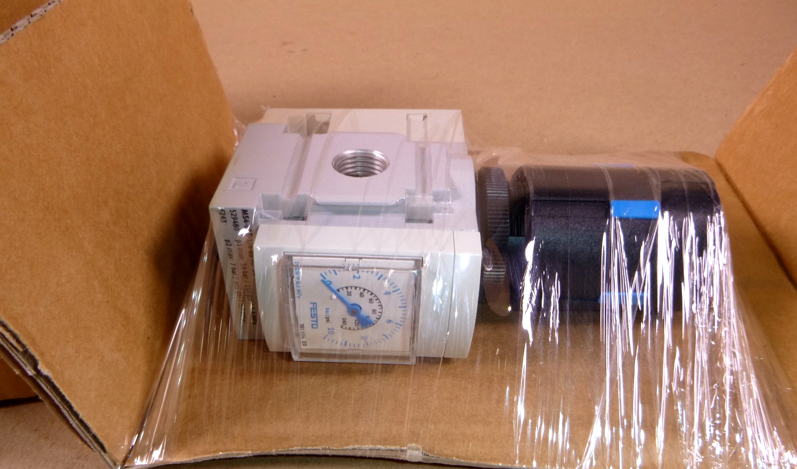Festo MS4-LRB-1/4-D6-AS Pressure Regulator, 0.3 to 7 bar, G 1/4 Ports, W/ Gauge | Industrial MRO Replacement Parts, Manufacturing Machine Parts &amp; Components, Heavy Equipment Parts Supplier