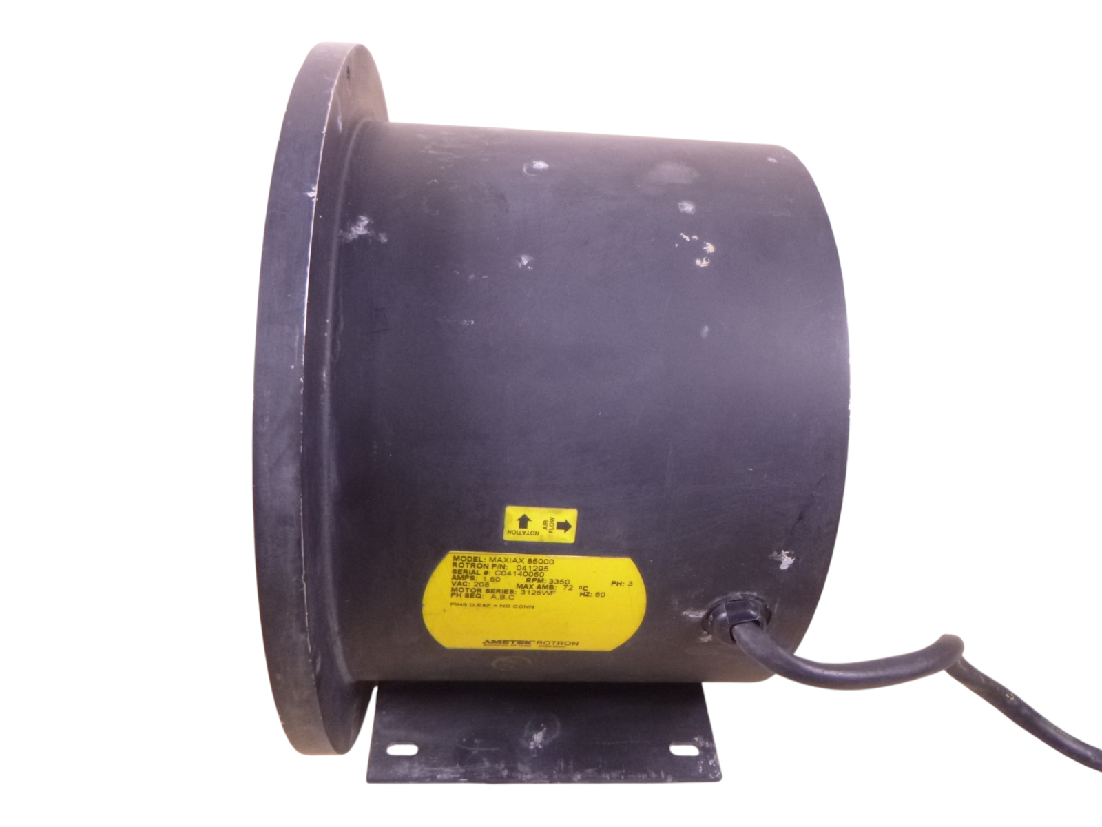 Ametek MAXIAX 85000 Rotron 041295 Vaneaxial Fan 3350 RPM , 4140-01-569-6113
