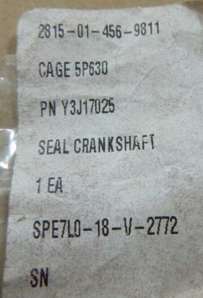 MAN DIESEL Y3J17025 CRANKSHAFT SEAL NAVAL SEA PC-1 SHIP ENGINE 2815-01-456-9811 | Industrial MRO Replacement Parts, Manufacturing Machine Parts &amp; Components, Heavy Equipment Parts Supplier