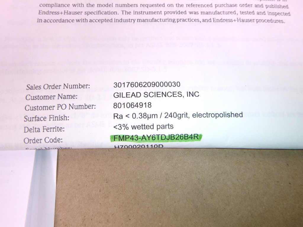 Endress + Hauser Levelflex M FMP43 Guided Radar Level Transmitter - Hygienic App | Electrical MRO Replacement Parts & Components and Commercial Electrical Supplies Company