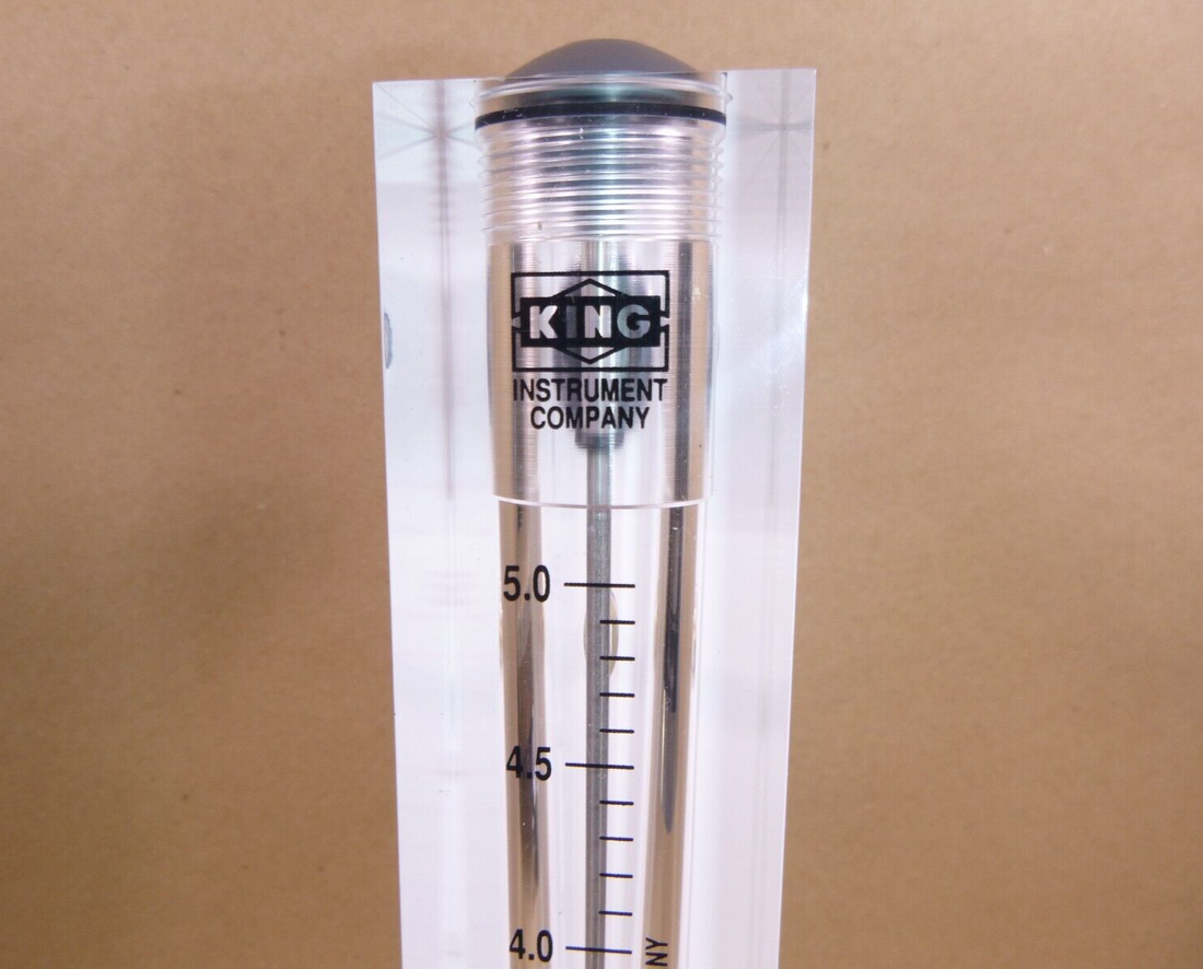 75202107C06 King Instruments Panel Mount Acrylic Block Rotameter 5 GPM, NEW | Industrial MRO Tools and Replacement Industrial Equipment Components
