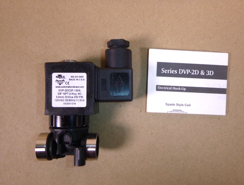 NITRA DVP-2DC3F-120A Solenoid Valve, 2-Way, 2-Pos N.C. 3/8" FNPT inlet / outlet