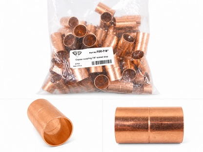 (50 PCS) Copper Coupling 7/8" Staked Stop ACR HVAC Refrigeration Fitting