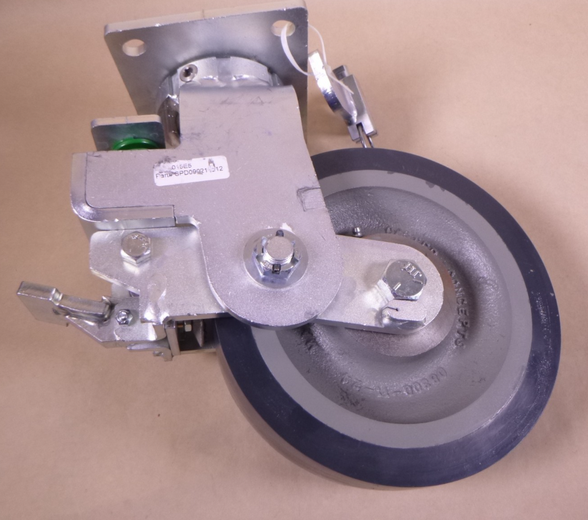 Caster Concepts 08300-11-24 Wheel 10"x2.5" w/ Swivel Plate Springs &amp; Brake USA