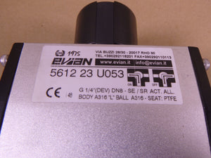 Evian 5612 3-Way "L" Stainless Steel Valve A316 1/4" (DEV) DN8 SE/SR