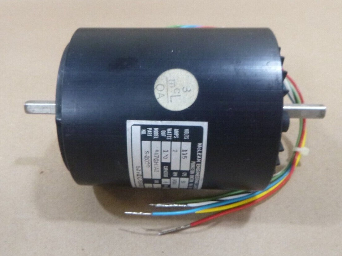 McLEAN ENGINEERING DOUBLE SHAFT MOTOR 115V 1PH 2A 3000RPM M47GH2A2 S-2022 | Industrial Electric Motors, Pumps &amp; Parts