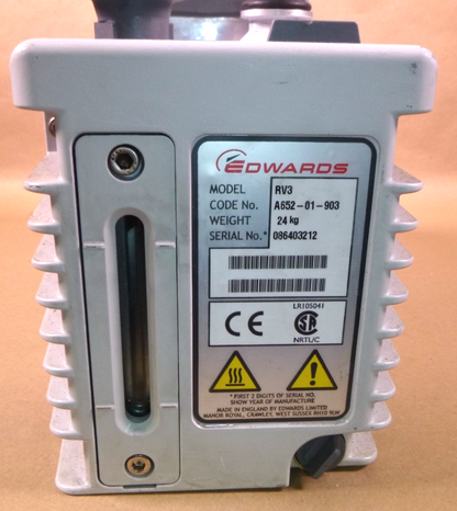USED Edwards RV3 Rotary Vane Vacuum Pump (Missing The Mounting Base) Single Phase | Industrial Electric Motors, Pumps &amp; Parts