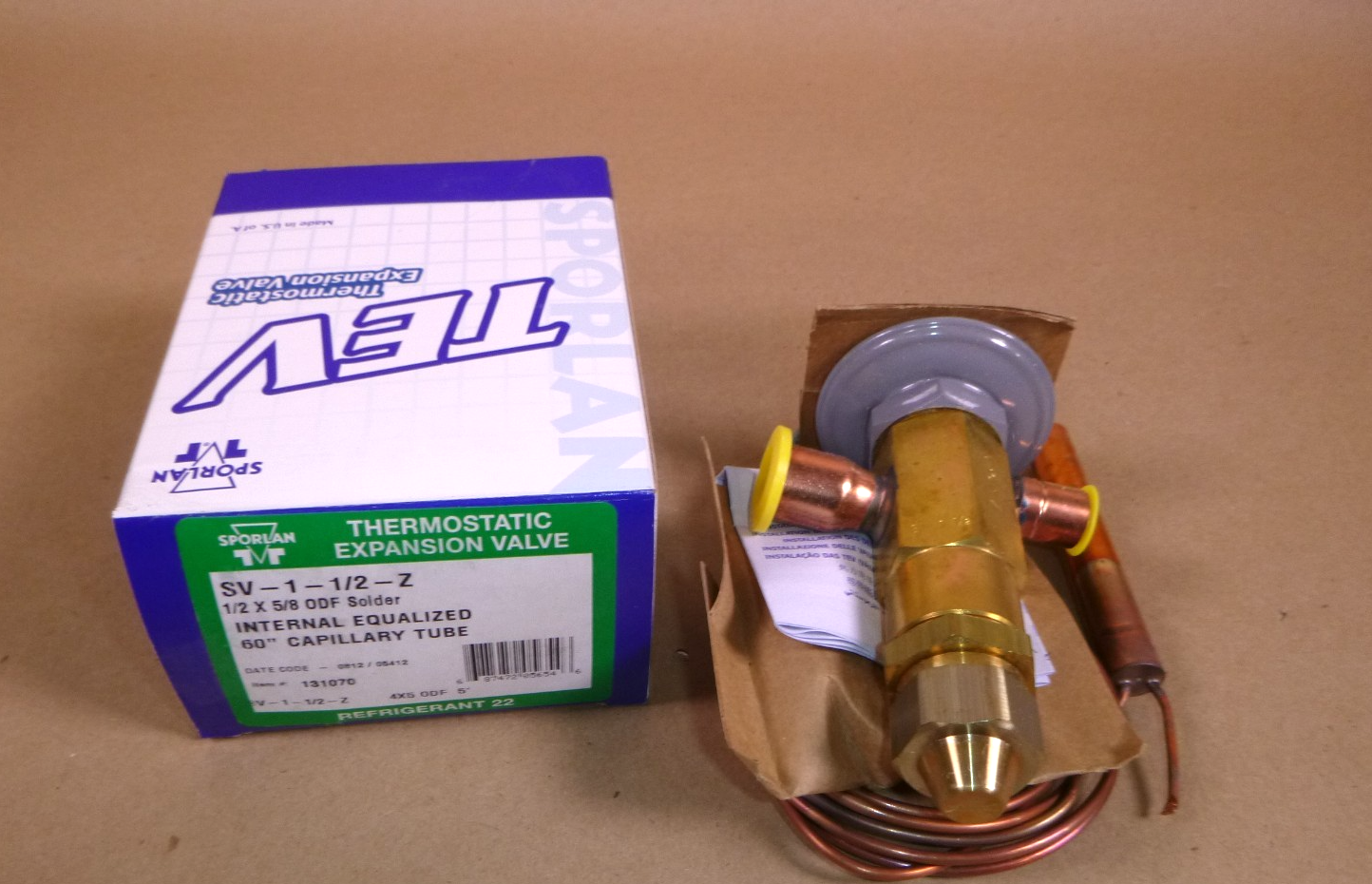 SV-1-1/2-Z Sporlan R22 Internally Equalized Thermo Expansion Valve 1/2 x 5/8 ODF | Electrical MRO Replacement Parts &amp; Components and Commercial Electrical Supplies Company