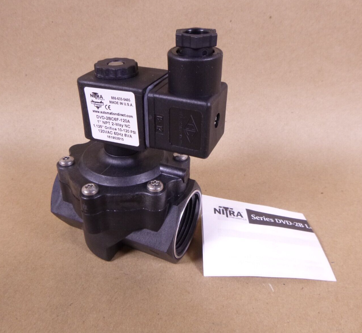NITRA DVD-2BC6F-120A Solenoid Valve, 2-way, 2-position, N.C, 1" NPT, 120 V. | Industrial MRO Replacement Parts, Manufacturing Machine Parts &amp; Components, Heavy Equipment Parts Supplier