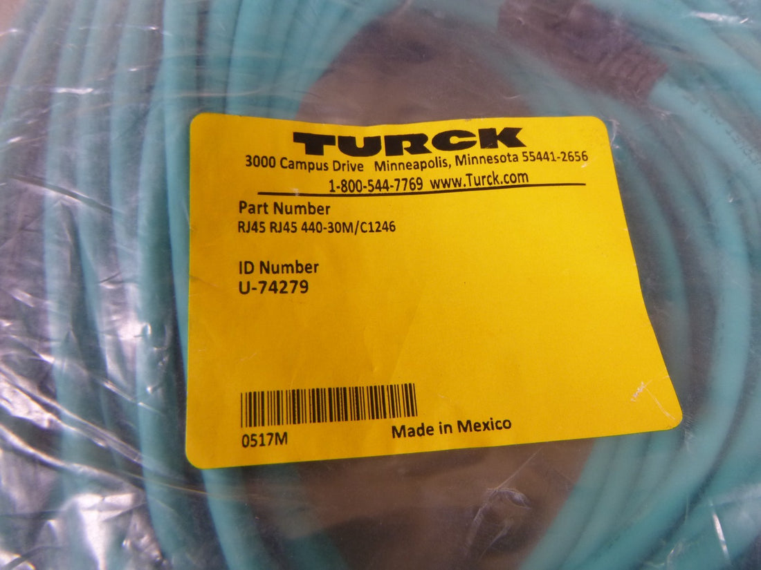 TURCK RJ45 RJ45 440-30M/C1246 Ethernet Cable Assembly , U-74279 , 30M | Electrical MRO Replacement Parts &amp; Components and Commercial Electrical Supplies Company