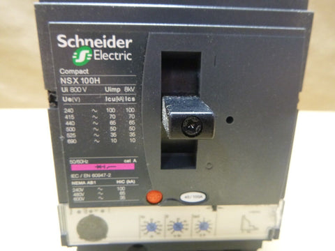 NEW SCHNEIDER LV429790 COMPACT NSX100H 3P3T MICROLOGIC 2.2 100A CIRCUIT BREAKER