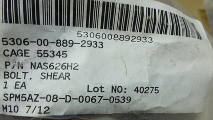 (QTY 17) NAS626H2 3/8-24 Shear Bolt , 5306-00-889-2933 | Industrial Replacement Nuts &amp; Bolts Distributor and Machinery Screws &amp; Fasteners Supply