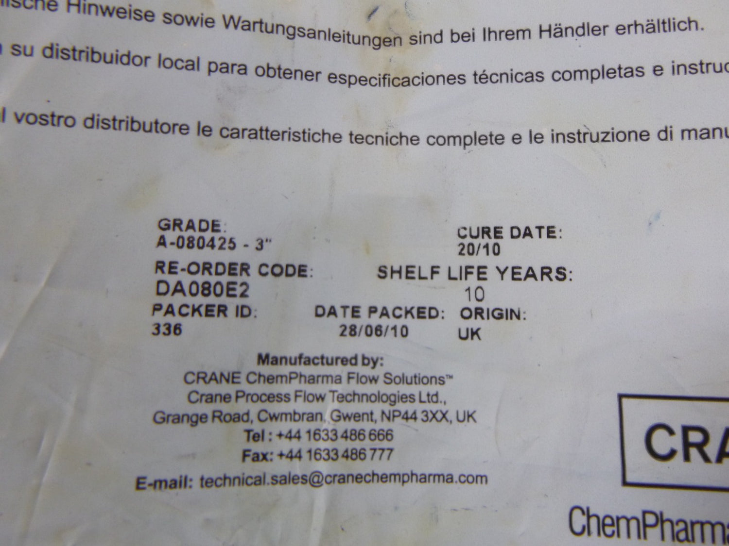 DA080E2 Crane Saunders Diaphragm Valve Replacement A-080425 3" | Industrial Tractor Parts Supplier and Surplus Tractor Parts &amp; Accessories