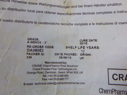 DA080E2 Crane Saunders Diaphragm Valve Replacement A-080425 3" | Industrial Tractor Parts Supplier and Surplus Tractor Parts &amp; Accessories